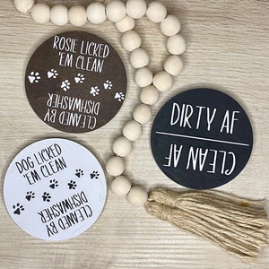 Hundeliebhaber / Spülmaschinenmagnet / Lustiger Magnet / Sauber & Schmutziger Spülmaschinenmagnet / Runder Spülmaschinenmagnet / Geschenk zur Einzugsanzeige / Personalisiert