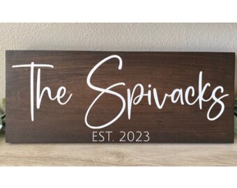 Wedding Gift | Family Name Sign | Bridal Shower Gift | Personalized Wedding Gift | Wedding Sign | Last Name Sign | Established Sign | Bride