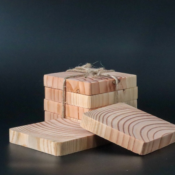 Handmade Altholz Untersetzer Set | Untersetzer | Kaffee | Rustikales Untersetzer-Set | Geschenke für Papa | Upcycled Wood Untersetzer | Muttertag