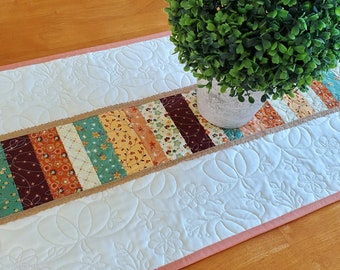 Fall or Autumn Quilted Table Runner, Quilt Table Runner with Fall Fabrics, Table Centerpiece, Table Topper for Thanksgiving