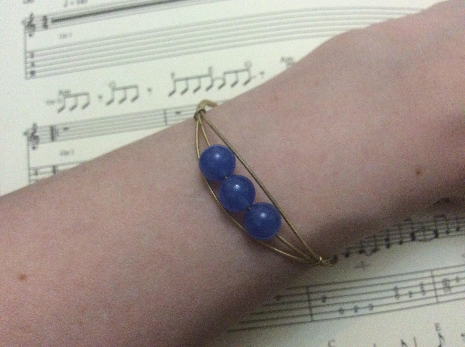 Recycled Guitar string and bead bracelet Etsy