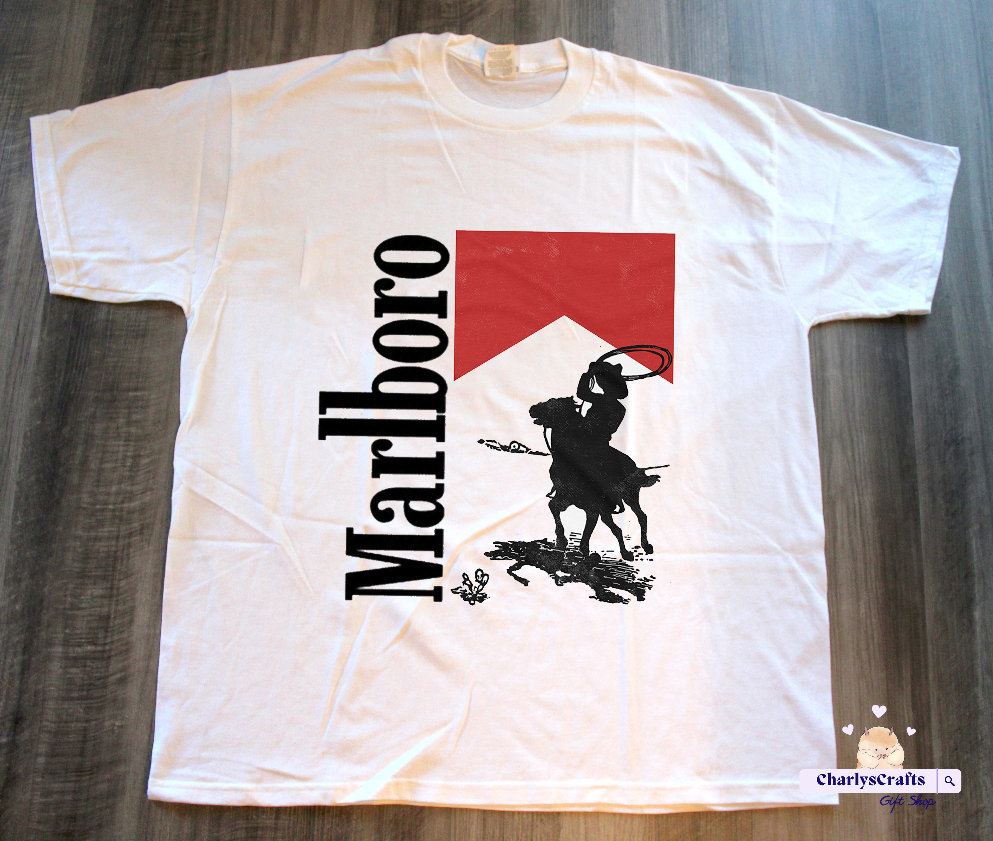 Discover Marlboro Shirt, Vintage 80er Marlboro Cowboy