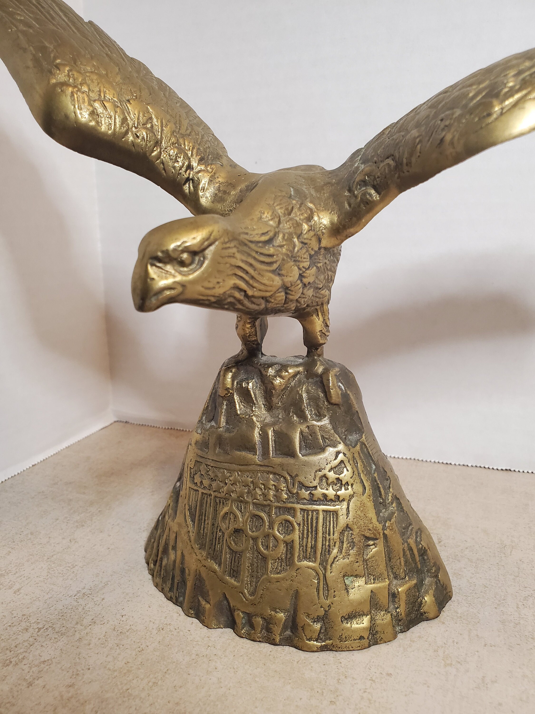 Solid Brass Olympic Eagle Statue Vintage Eagle Statue Brass Etsy