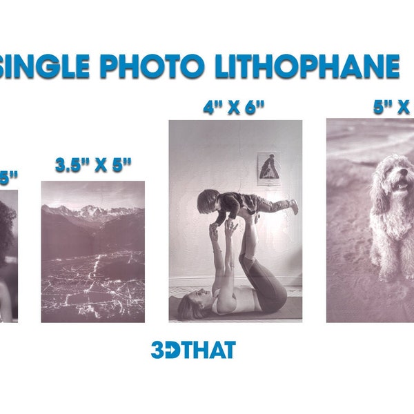 HD Single Photo Lithophane Panel - Choose Your Size - High Resolution Detail!