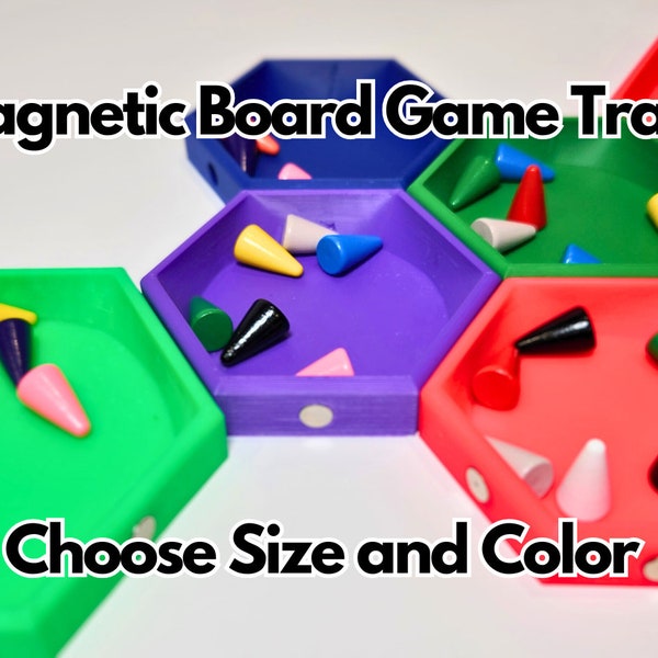 Magnetic Board Game Trays Peice Token Holder Choose Size Color