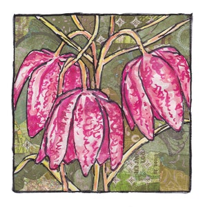 original mixed media flower series digital art (fritillary lily)