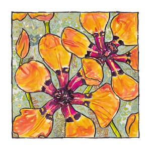 original mixed media flower series digital art (sparaxis lily)