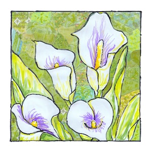 original mixed media flower series digital art (calla lily)