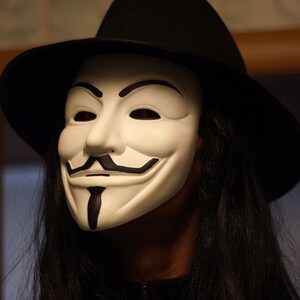 Collestion Guy Fawkes Mask With Hat And Wig V For Vendetta Etsy