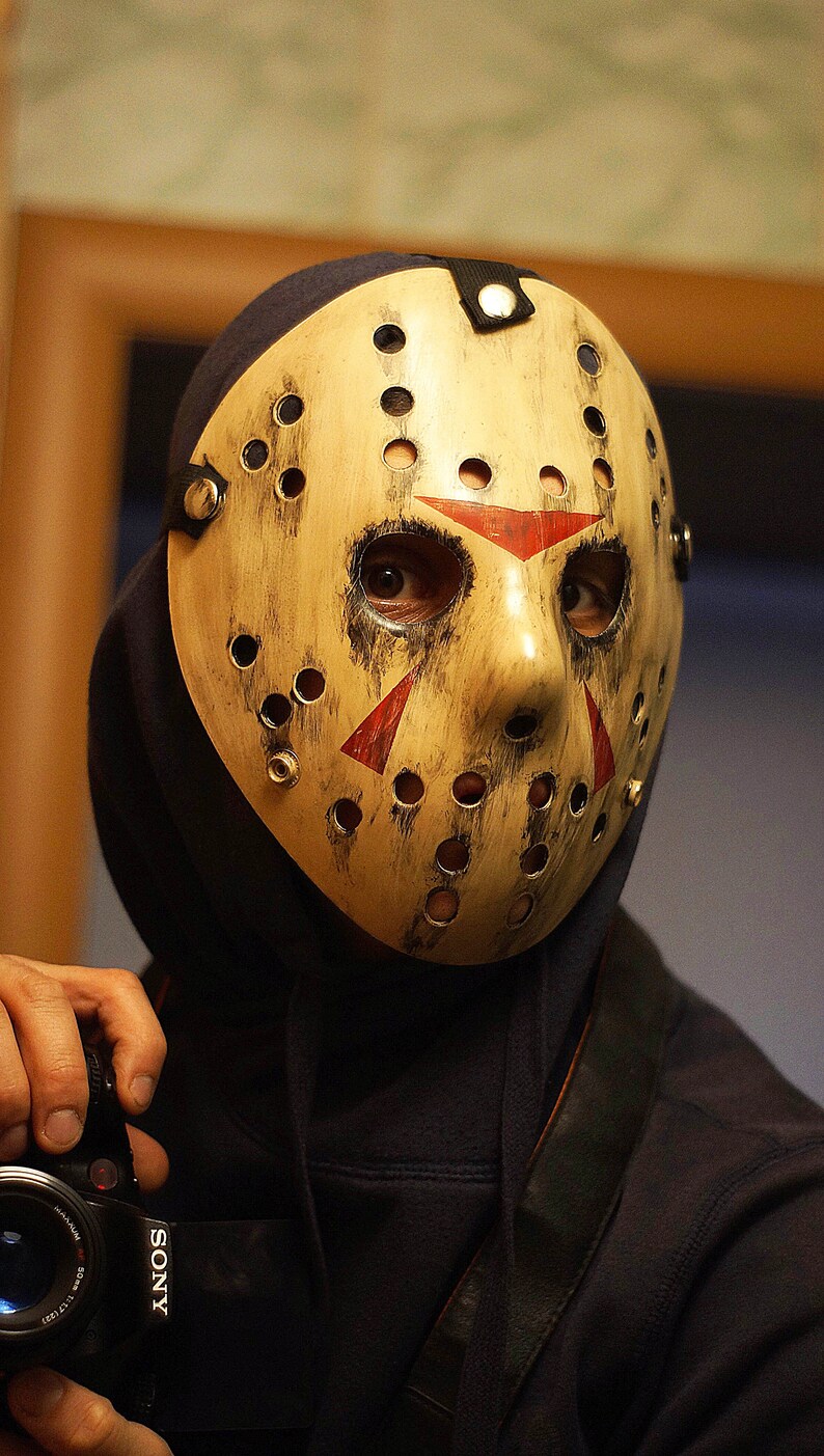 Custom made Vooden Friday the 13th Jason Hockey Mask Jason Voorhees Hockey Mask Cosplay Jason Voorhees Friday the 13 Jason
