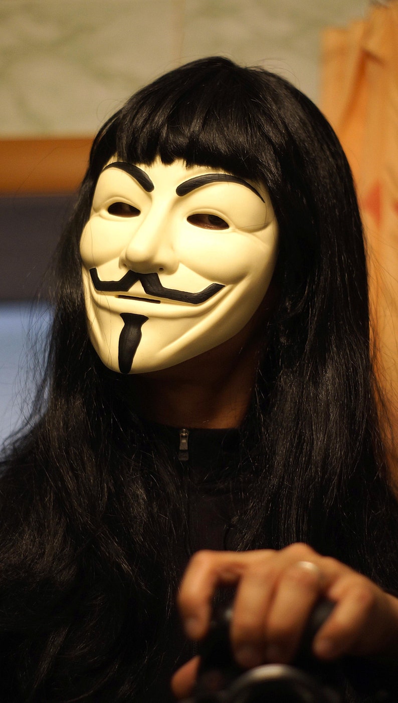Colleсtion Guy Fawkes mask with Hat And Wig V for Vendetta Etsy