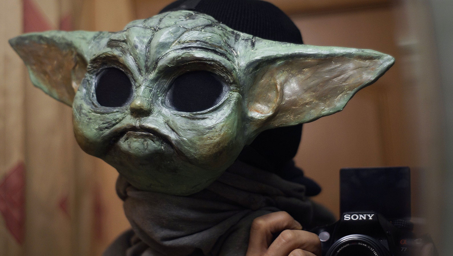 Baby Yoda Mask Cosplay Wearable Halloween Resin Plastic Etsy