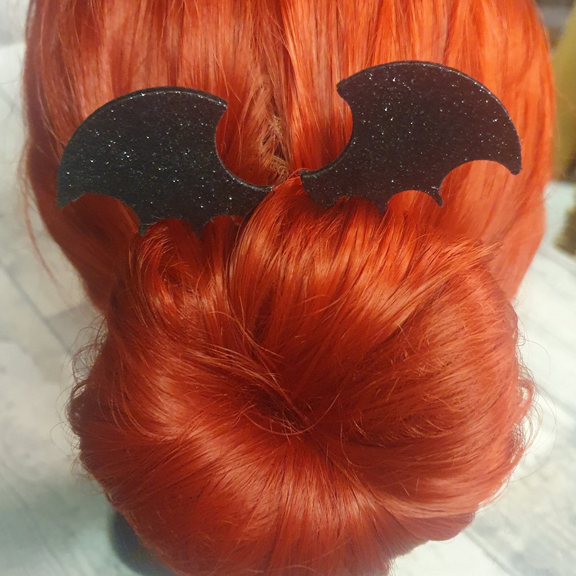 Glitter Bat Wing Hair Clips Bat Wing Bun Clips Etsy
