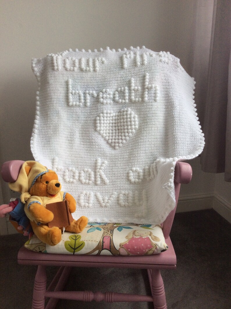 Your First Breath Crocheted Baby Blanket Pattern. Bobble Etsy UK
