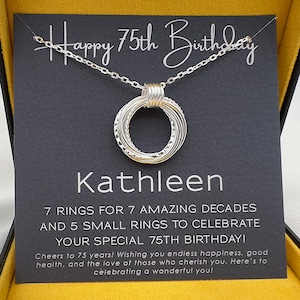 75th Birthday Gift for 75 Year Old Woman Birthday Necklace Gifts Birthday Jewelry for Friends Birthday Grandma Birthday Gifts for Mom