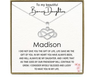 Special Necklace Gift for Your Bonus Daughter - A Thoughtful Gift, Stepdaughter gift, Stepdaughter necklace, Gift from Step Mum