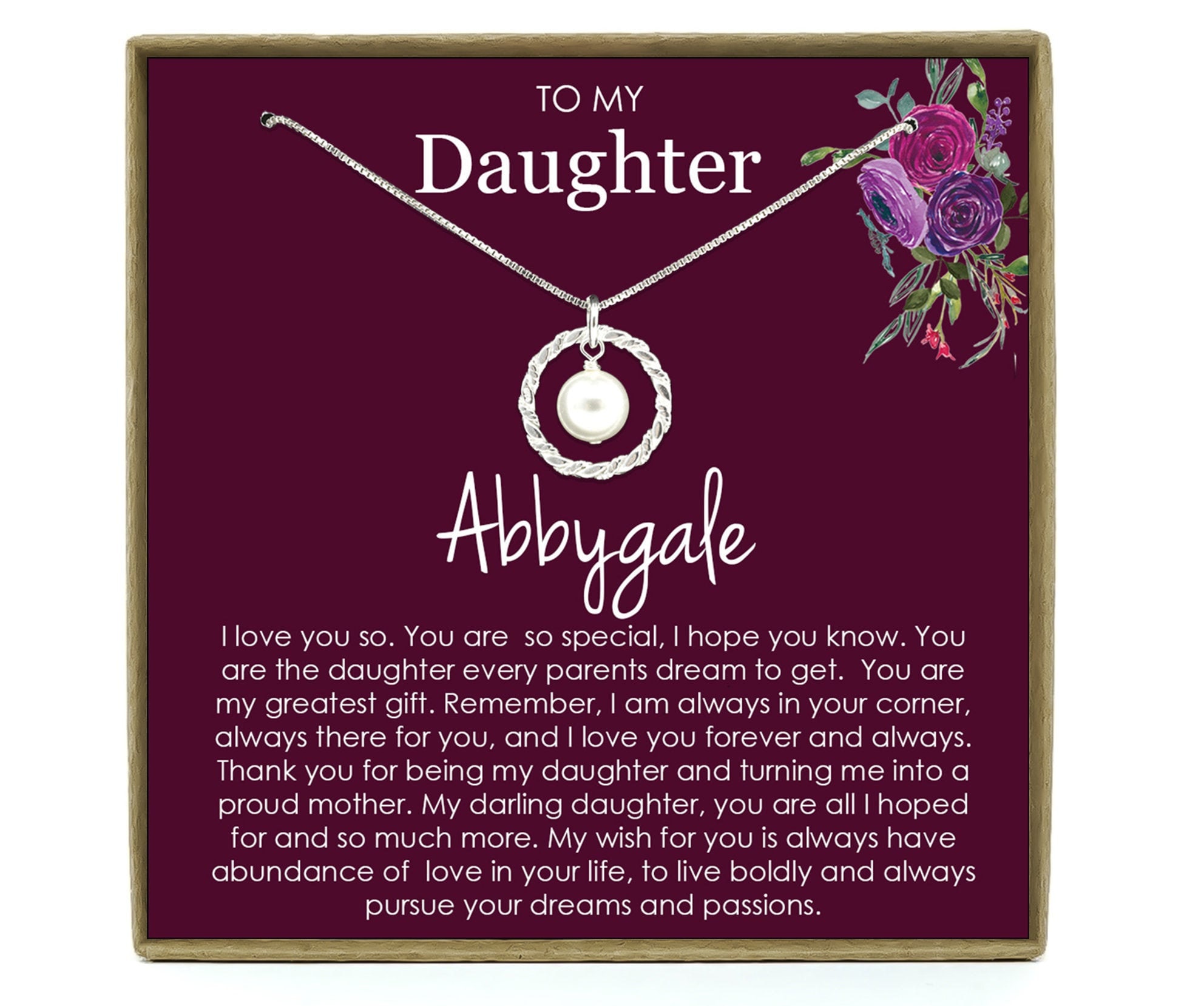 Daughter Necklace Daughter Gift Daughter Wedding Gift Etsy Canada