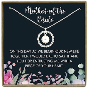 Cadeau de mère de mariée de marié, collier d’éternité avec perle, 925 argent sterling