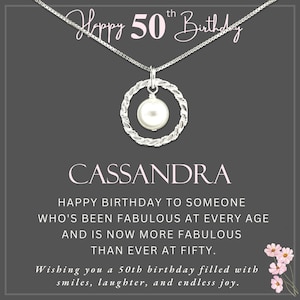 50th Birthday Gift for Women, 50th Birthday Gift for her, 50th Birthday Gift for Woman, 50th Birthday Gift Idea, Sterling Silver