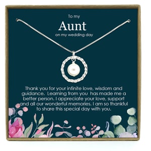 Cadeau de mariage de tante, tante du cadeau de mariée, cadeau de mariage de la mariée et du marié, collier de tante, cadeau de remerciement, cadeau de partie de mariée