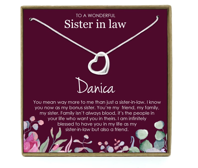 Sister in Law Necklace Sisterinlaw Birthday Gift for Sister Etsy