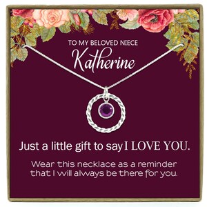 Cadeau nièce de tante, cadeau nièce de tante, cadeau d'anniversaire pour nièce, carte d'anniversaire nièce, cadeau pour collier nièce, bijoux nièce