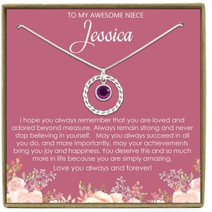 Cadeau nièce de tante, cadeau nièce de tante, cadeau d'anniversaire pour nièce, carte d'anniversaire nièce, cadeau pour collier nièce, bijoux nièce