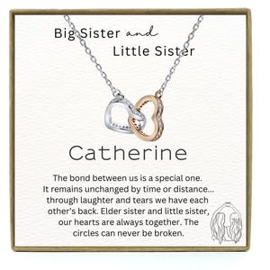 Sentimental Necklace Gift for Sister - Unique Gift Idea for sister, Little sister Big sister necklace give, sisters necklace