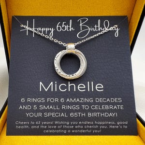 65th Birthday Gift for 65 Year Old Woman Birthday Necklace Gifts Birthday Jewelry for Friends Birthday Grandma Birthday Gifts for Sister