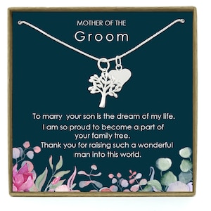 Mère du cadeau de marié, cadeau pour la mère du marié, 925 argent sterling, mère du collier de marié, mère du cadeau de mariée