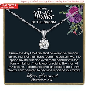 Cadeau pour la mère du marié de la mariée, cadeau pour la belle-mère, collier belle-mère, cadeau pour la mère du marié, carte pour ma belle-mère