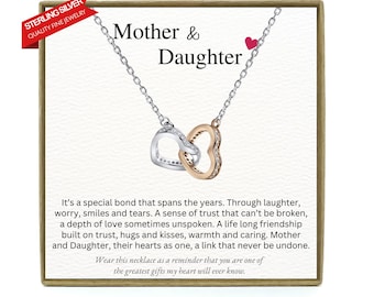 Mother Daughter Necklace • Mothers day Necklace • Mother Daughter Gift • Mother Daughter • Mother Daughter Jewelry • 2 Hearts Necklace
