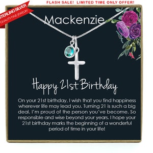 Collier cadeau 21e anniversaire : cadeau d'anniversaire, cadeau bijoux pour elle, carte d'anniversaire 21e