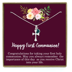 First Communion Gift, First Communion Necklace, First Holy Communion, 1st Communion, Communion Gift,  Christmas Gift, Sterling Silver