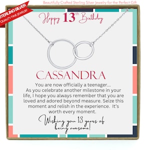 13th Birthday Girl , Teen Birthday Gifts,  13th Birthday Jewelry,  Thirteenth Birthday necklace,  Gift for 13 year Old