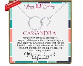 13th Birthday Girl , Teen Birthday Gifts,  13th Birthday Jewelry,  Thirteenth Birthday necklace,  Gift for 13 year Old