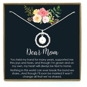 Mère du cadeau de mariée, Mère du cadeau de mariée de la fille, Mère du collier de mariée, 925 Sterling Argent, Collier d’éternité