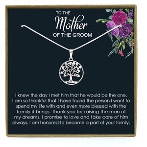 Cadeau pour la mère du marié, Cadeau pour la mère de la mariée, Cadeau pour la mère du marié, Cadeau pour la belle-mère, Collier pour la mère du marié
