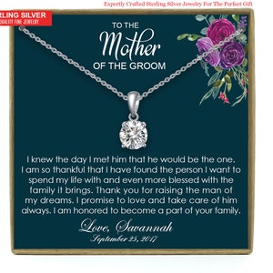 Cadeau pour la mère du marié de la mariée, cadeau pour la belle-mère, collier belle-mère, cadeau pour la mère du marié, carte pour ma belle-mère
