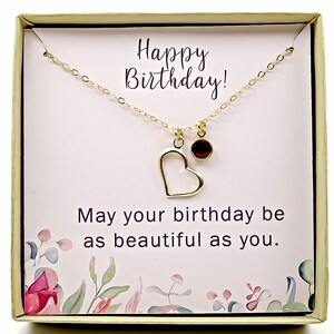 Cadeau d’anniversaire pour elle, carte d’anniversaire pour elle, cadeau pour la femme, collier d’or