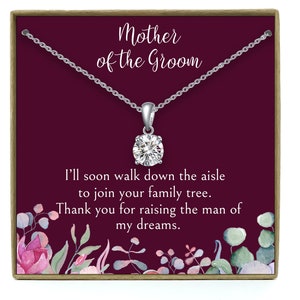 Cadeau pour la mère du marié de la mariée, cadeau pour la belle-mère, collier belle-mère, cadeau pour la mère du marié, carte pour ma belle-mère