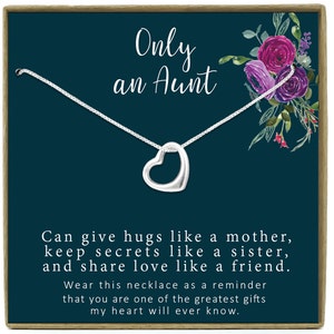 Cadeau tante, cadeau tante, collier tante, cadeau pour tante, cadeau pour tante, collier tante, cadeau tante personnalisé de nièce, argent sterling