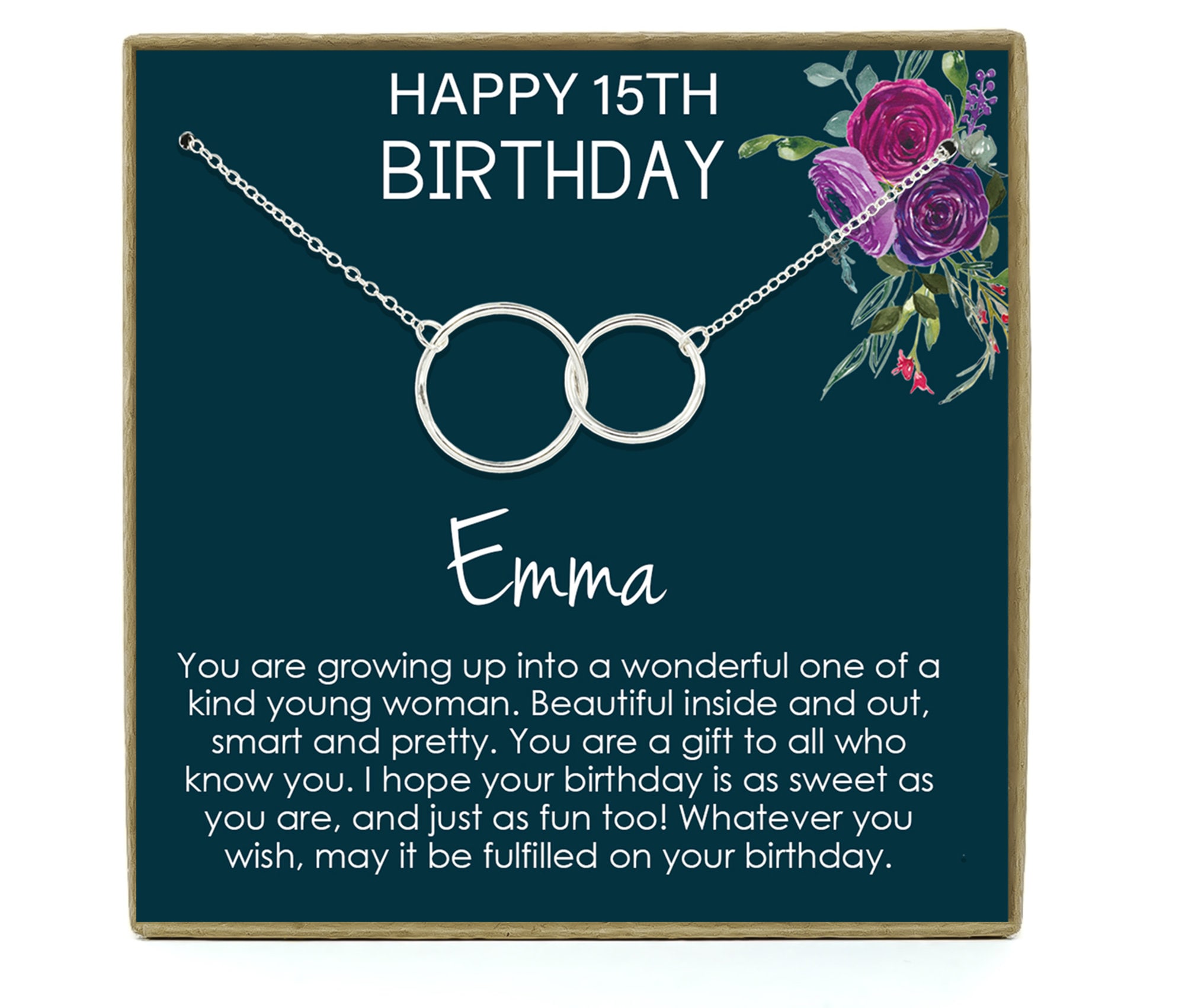 15th Birthday Gift for 15 Year Old Girl 15 Birthday Necklace Gifts 15 ...