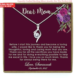 Cadeau pour la mère de la mariée, cadeau pour la mère de la mariée de la fille, collier pour la mère de la mariée, cadeau de mariage pour la mère de la mariée