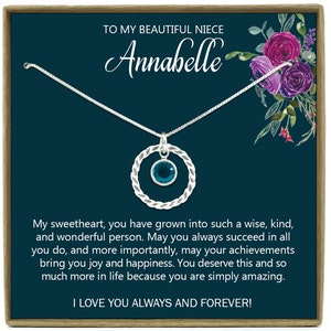 Cadeau nièce de tante, cadeau pour nièce, cadeau nièce, cadeau d'anniversaire pour nièce, carte d'anniversaire nièce, cadeau pour collier nièce, bijoux nièce