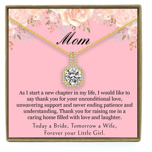 Mother of the Bride Gift, Mother of the Bride Gift from Daughter, Mother of the Bride Necklace, Mom Wedding Gift from Bride