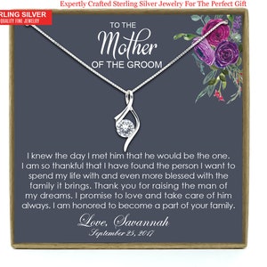 Cadeau pour la mère du marié de la mariée, cadeau pour la belle-mère, collier belle-mère, cadeau pour la mère du marié, carte pour ma belle-mère