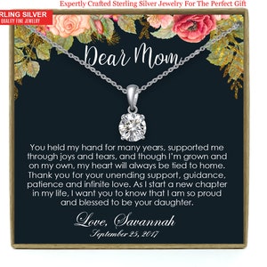 Mother of the Bride Gift from Daughter, Mother of the Bride Gift, Mother of the Bride Necklace, Mom Wedding Gift from Bride, Sterling Silver