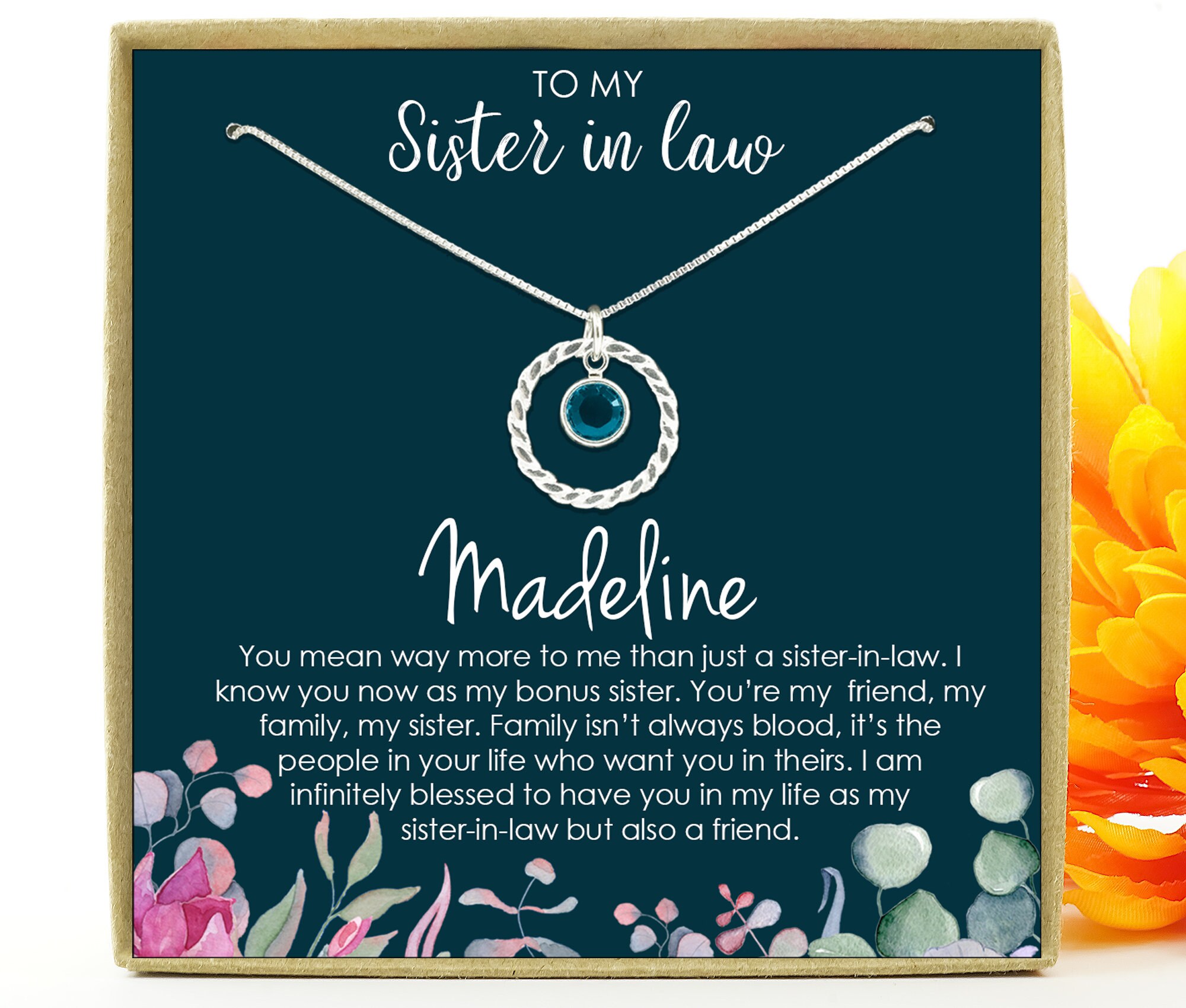 Sister in Law Necklace Sisterinlaw Birthday Gift for Sister Etsy Canada