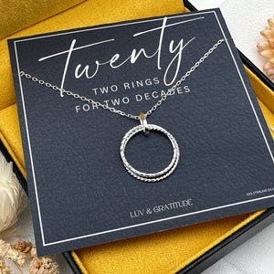 20th Birthday Gifts for Girls, Gift for 20 Year Old Girl Gift for Her, Twenty Year Old Birthday Gift, Interlocking Necklace, Sterling Silver